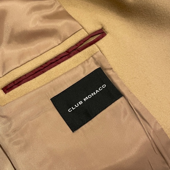 Mens Club Monaco Camel Topcoat Size 40 - Picture 3 of 4